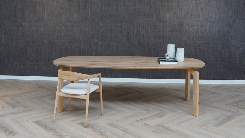 Eiken massief eettafel naturel - Deens ovaal - I haaks eiken - {{ product.type }} - Kas20