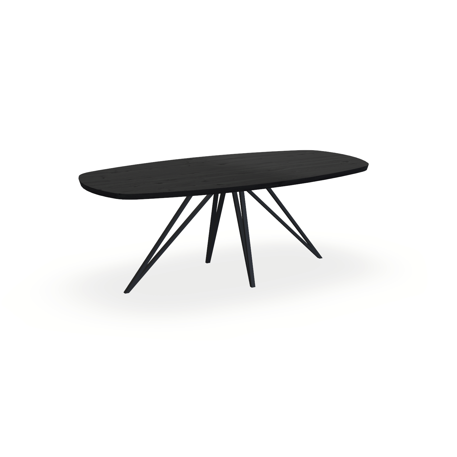 Eettafel Eiken Zwart Ovaal Deens Spin Onderstel Mat Zwart Kas20 eettafel-eiken-zwart-ovaal-deens-spin-onderstel-mat-zwart-kas20