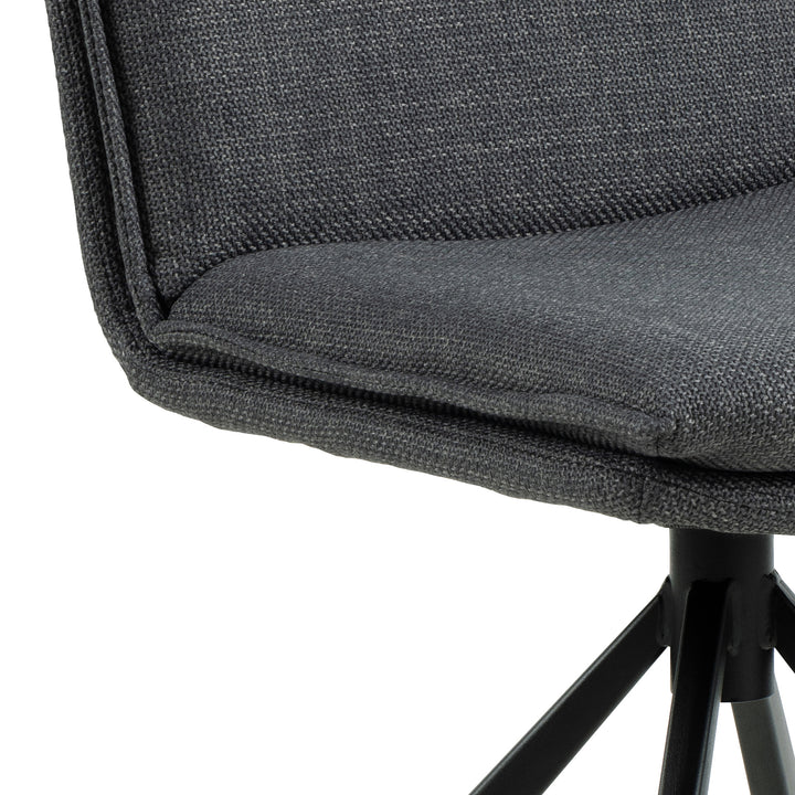 Eetkamerstoel Arthur - Basel Dark Grey - Draaibaar onderstel - {{ product.type }} - Kas20