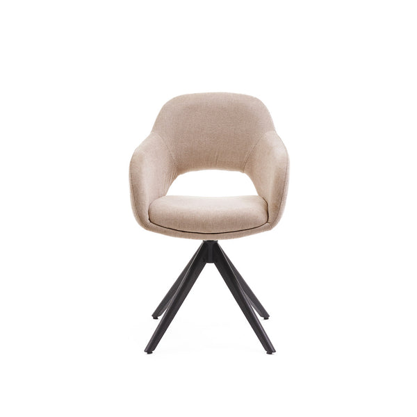 Eetkamerstoel Liam - San Remo Ecru - Hout smoked Draaibaar onderstel - {{ product.type }} - Kas20