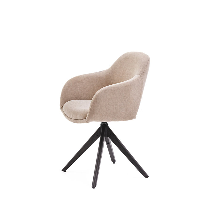 Eetkamerstoel Liam - San Remo Ecru - Hout smoked Draaibaar onderstel - {{ product.type }} - Kas20