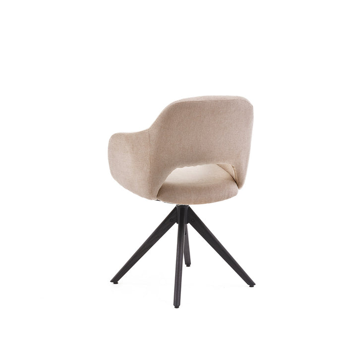 Eetkamerstoel Liam - San Remo Ecru - Hout smoked Draaibaar onderstel - {{ product.type }} - Kas20