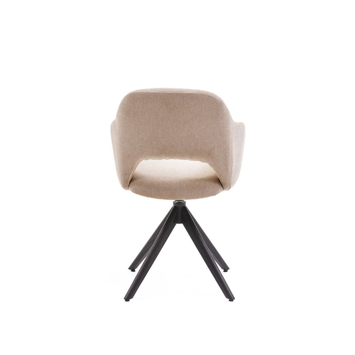 Eetkamerstoel Liam - San Remo Ecru - Hout smoked Draaibaar onderstel - {{ product.type }} - Kas20