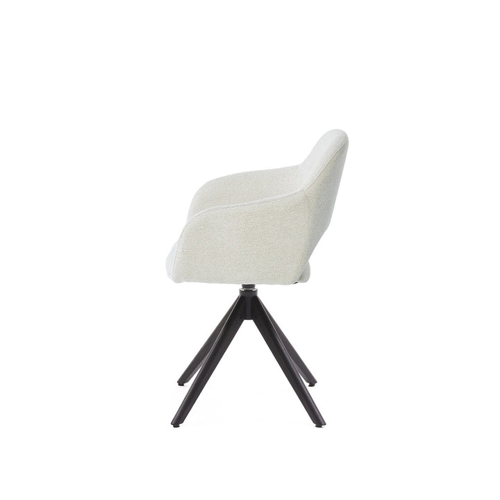 Eetkamerstoel Liam - Sneak Linnen - Hout smoked Draaibaar onderstel - {{ product.type }} - Kas20