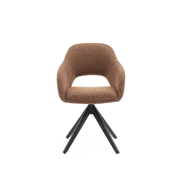Eetkamerstoel Liam - Oasis Caramel - Hout smoked Draaibaar onderstel - {{ product.type }} - Kas20