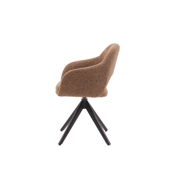 Eetkamerstoel Liam - Oasis Caramel - Hout smoked Draaibaar onderstel - {{ product.type }} - Kas20