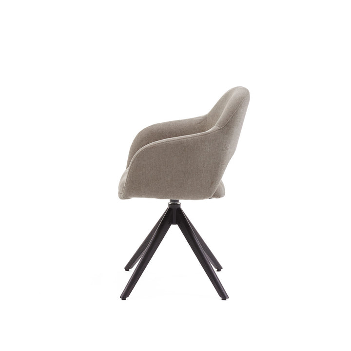 Eetkamerstoel Liam - Guard Eucalyptus - Hout smoked Draaibaar onderstel - {{ product.type }} - Kas20