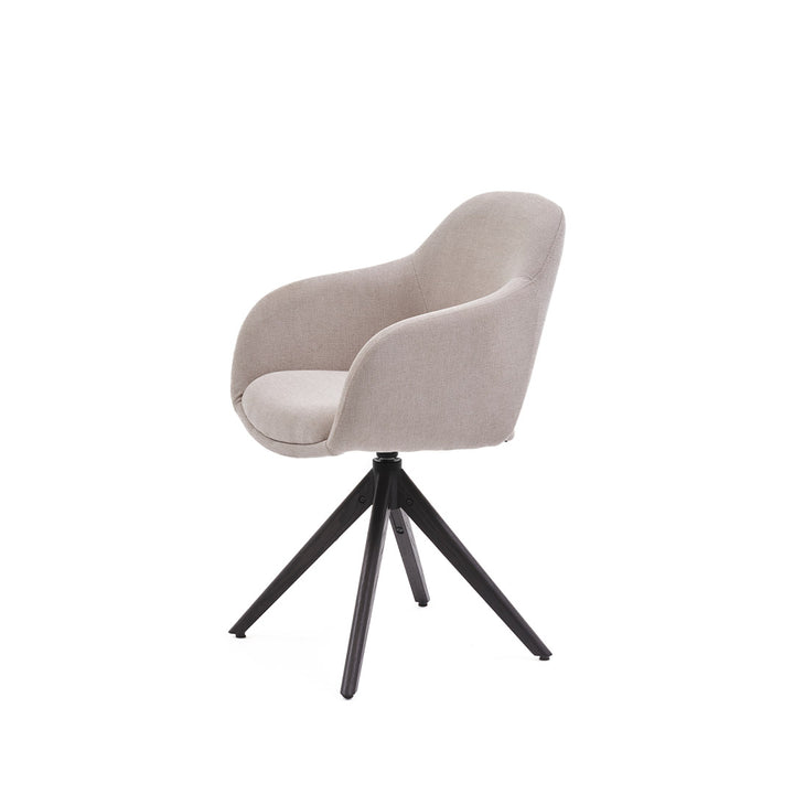 Eetkamerstoel Liam - Guard Beige - Hout smoked Draaibaar onderstel - {{ product.type }} - Kas20
