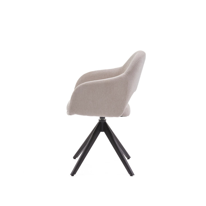 Eetkamerstoel Liam - Guard Beige - Hout smoked Draaibaar onderstel - {{ product.type }} - Kas20