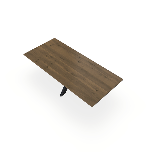 Eettafel Eiken Chocolate - Recht - Matrix Dun Onderstel Mat Zwart - {{ product.type }} - Kas20