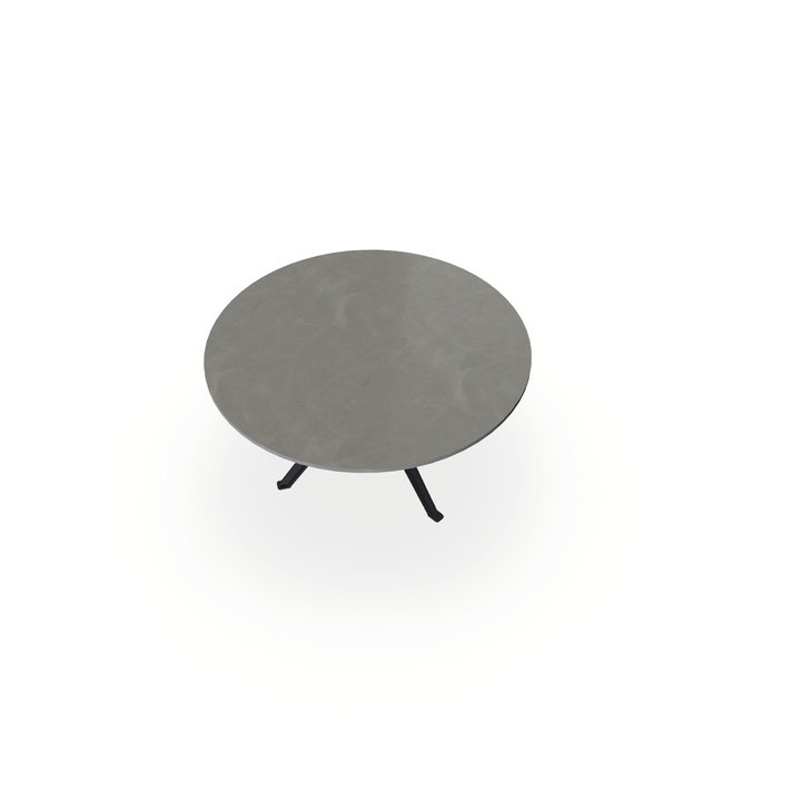 Eettafel Beton Concrete Grey - Rond - Stella Onderstel Mat Zwart - {{ product.type }} - Kas20