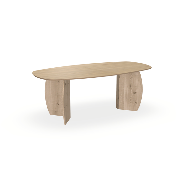 Eettafel Eiken Fineer Naturel - Ovaal Deens - Maan Buiten Eiken Liqurien - {{ product.type }} - Kas20
