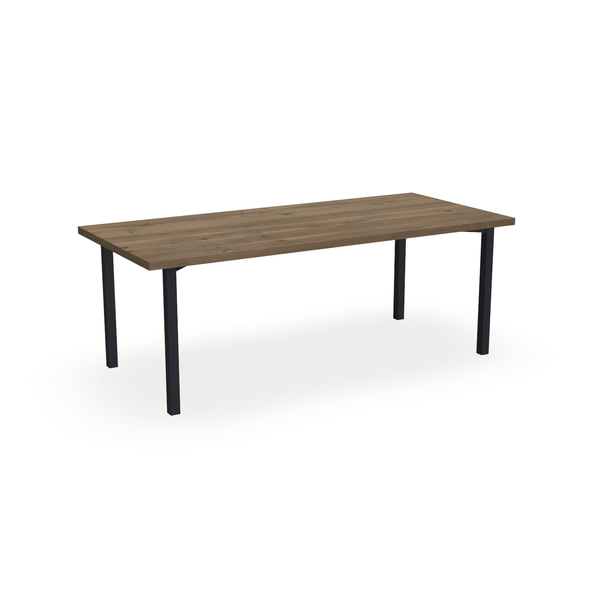 Eettafel Eiken Chocolate - Recht - Ace Onderstel Mat Zwart - {{ product.type }} - Kas20