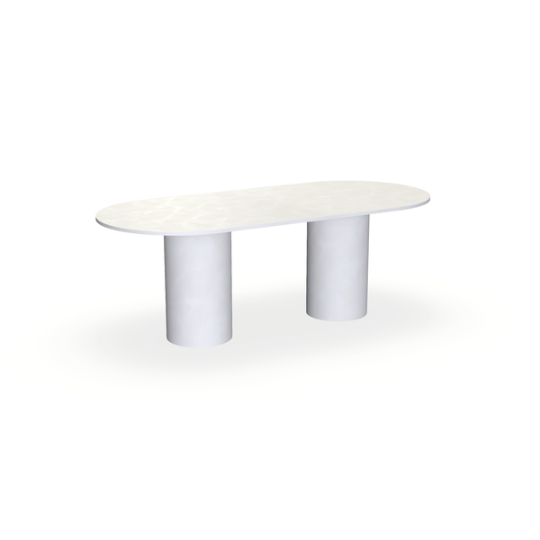 Eettafel Beton Creamy White - Ovaal Plat - Columbus Duo - {{ product.type }} - Kas20
