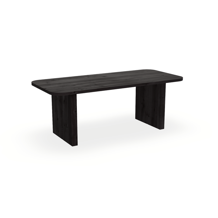 Eettafel Eiken Black Smoke In - Recht Radius - Blok - {{ product.type }} - Kas20