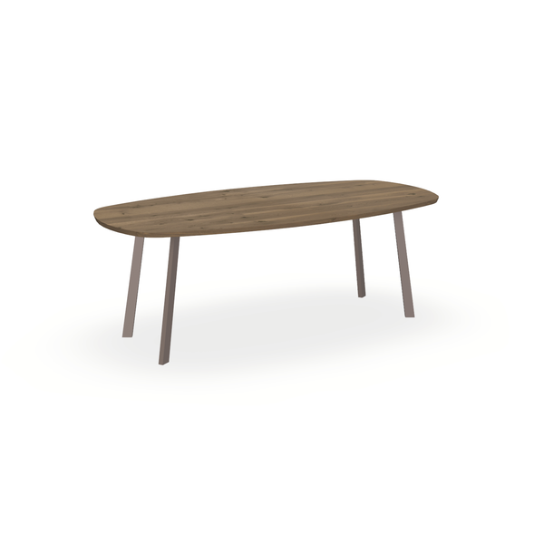 Eettafel Eiken Chocolate - Ovaal Deens - I Poot Onderstel Mat Lichtbruin - {{ product.type }} - Kas20