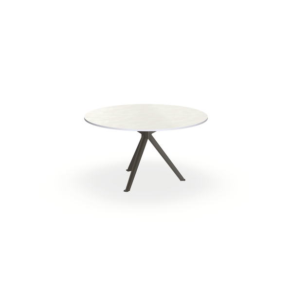 Eettafel Beton Creamy White - Rond - Stella Onderstel Mat Donkerbruin - {{ product.type }} - Kas20