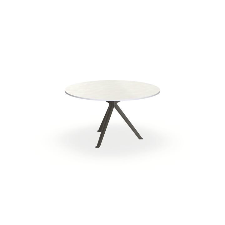 Eettafel Beton Creamy White - Rond - Stella Onderstel Mat Donkerbruin - {{ product.type }} - Kas20
