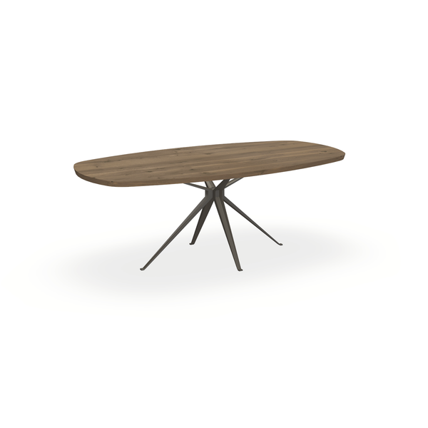 Eettafel Eiken Chocolate - Ovaal Deens - Anna Onderstel Mat Donkerbruin - {{ product.type }} - Kas20