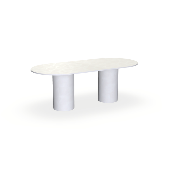 Beton eettafel creamy white - plat ovaal - Columbus Duo - {{ product.type }} - Kas20