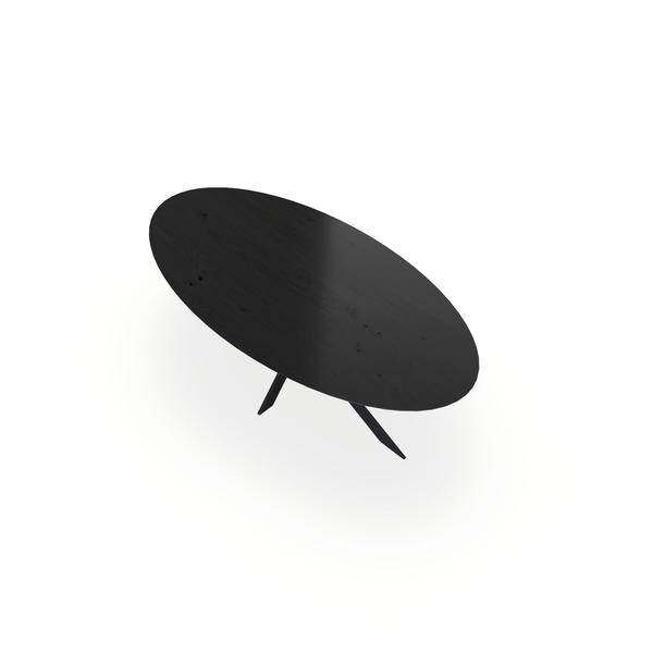 Eettafel Eiken Fineer Noesten Zwart - Ovaal - Matrix Ultra Onderstel Mat Zwart - {{ product.type }} - Kas20
