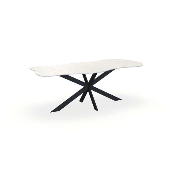 Eettafel Beton Beige - Wolk - Matrix Ultra Onderstel Mat Zwart - {{ product.type }} - Kas20