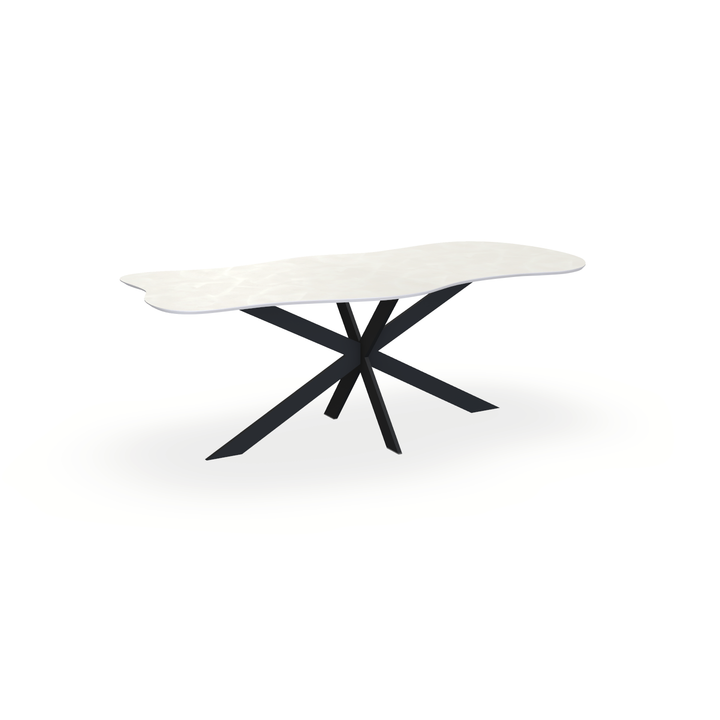 Eettafel Beton Beige - Wolk - Matrix Ultra Onderstel Mat Zwart - {{ product.type }} - Kas20