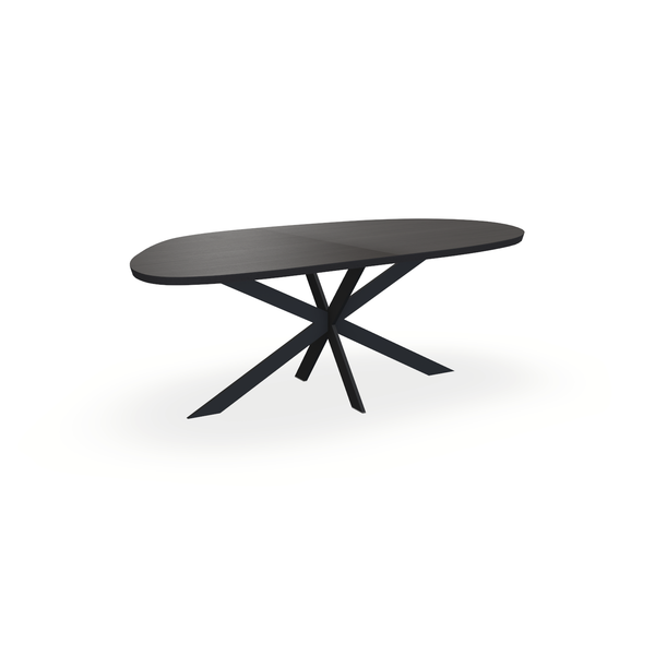Eettafel Eiken Fineer Black Smoke In - Organisch A - Matrix Ultra Onderstel Mat Zwart - {{ product.type }} - Kas20