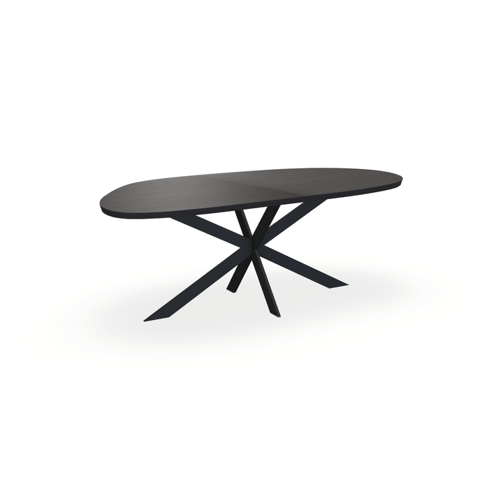 Eettafel Eiken Fineer Black Smoke In - Organisch A - Matrix Ultra Onderstel Mat Zwart - {{ product.type }} - Kas20