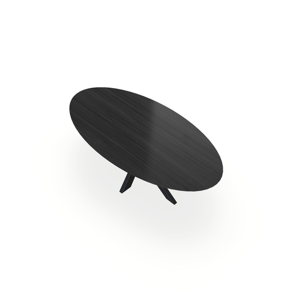 Eettafel Eiken Fineer Zwart - Ovaal - Matrix Dun Onderstel Mat Zwart - {{ product.type }} - Kas20