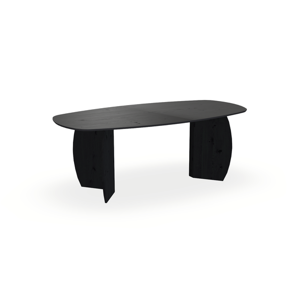 Eettafel Eiken Fineer Noesten Zwart - Ovaal Deens - Maan Buiten Eiken Zwart - {{ product.type }} - Kas20