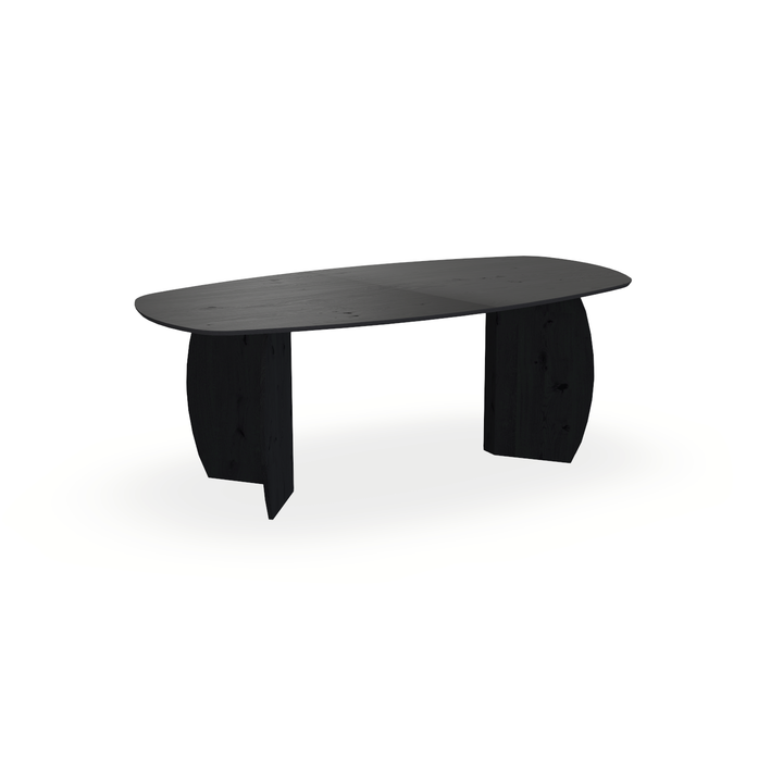 Eettafel Eiken Fineer Noesten Zwart - Ovaal Deens - Maan Buiten Eiken Zwart - {{ product.type }} - Kas20