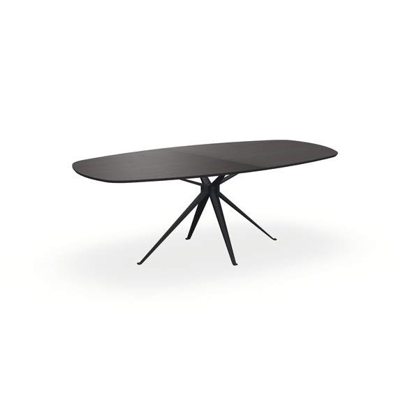 Eettafel Eiken Fineer Black Smoke In - Ovaal Deens - Anna Onderstel Mat Zwart - {{ product.type }} - Kas20