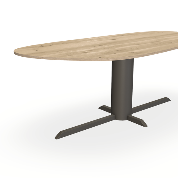 Eettafel Eiken Naturel - Organisch B - Ilona Onderstel Mat Donkerbruin - {{ product.type }} - Kas20