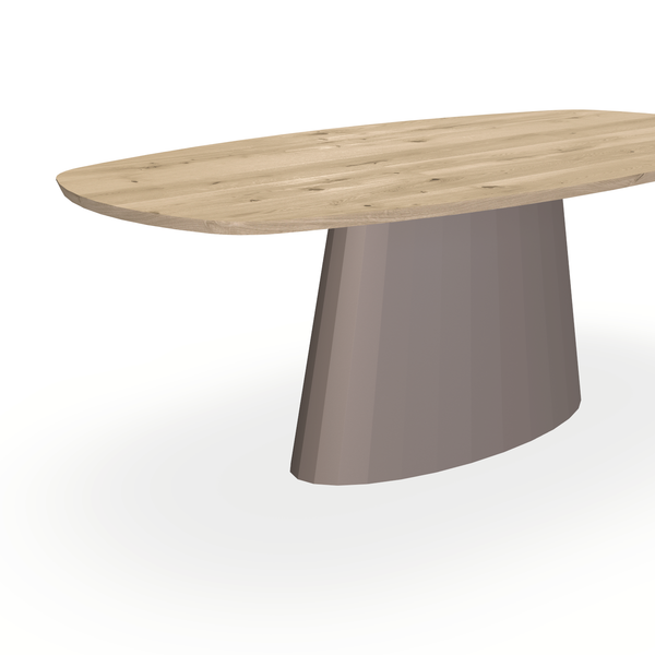 Eettafel Eiken Naturel - Ovaal Deens - Sjors Onderstel Mat Lichtbruin - {{ product.type }} - Kas20