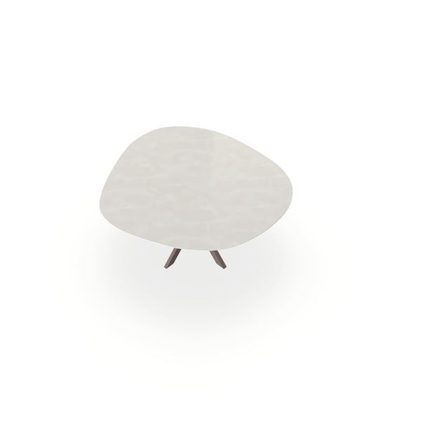 Eettafel Beton Creamy White - Wolk Rond - Kruispoot Ultra Onderstel Mat Lichtbruin - {{ product.type }} - Kas20
