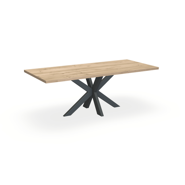 Eettafel Eiken Liqurien - Recht - Matrix Dun Onderstel Mat Antraciet - {{ product.type }} - Kas20