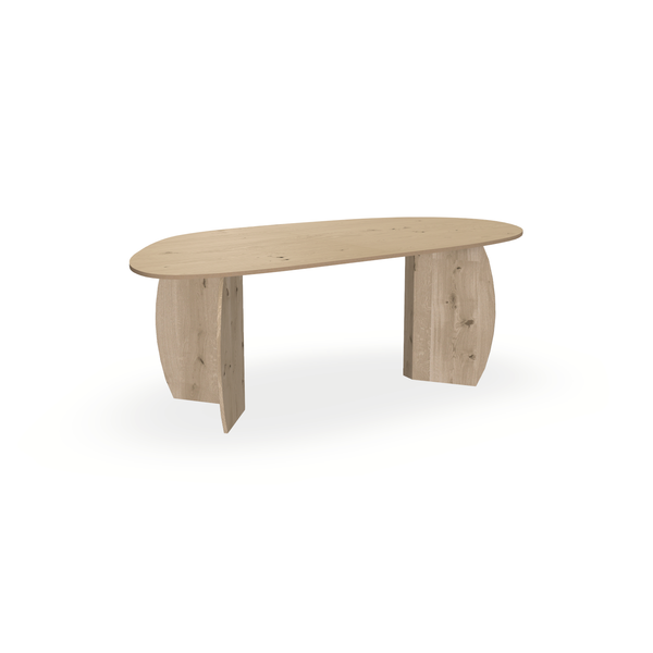 Eettafel Eiken Fineer Noesten Naturel - Organisch A - Maan Buiten Eiken Naturel - {{ product.type }} - Kas20