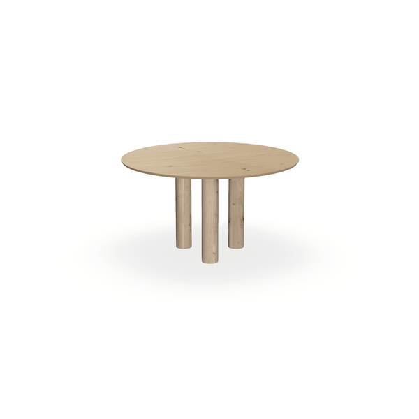 Eettafel Eiken Fineer Noesten Naturel - Rond - Columbus Eiken Naturel - {{ product.type }} - Kas20