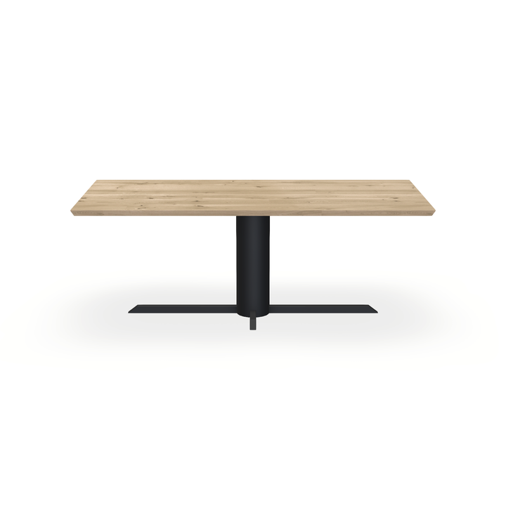 Eettafel Eiken Naturel - Recht - Ilona Onderstel Mat Zwart - {{ product.type }} - Kas20