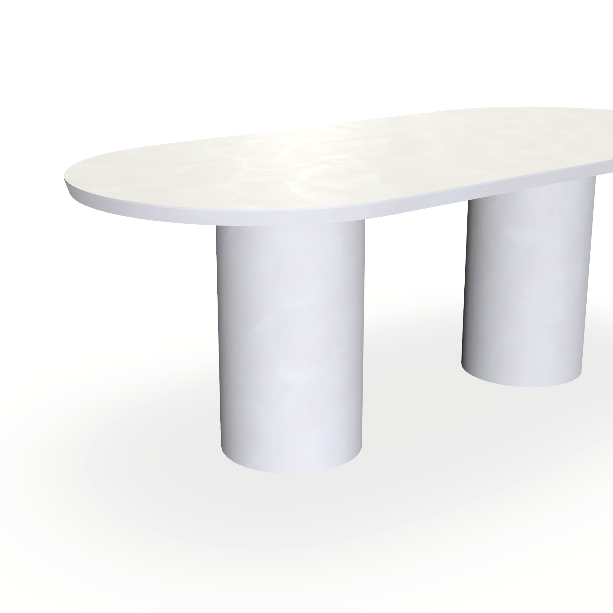 Eettafel Beton Beige - Ovaal Plat - Columbus Duo