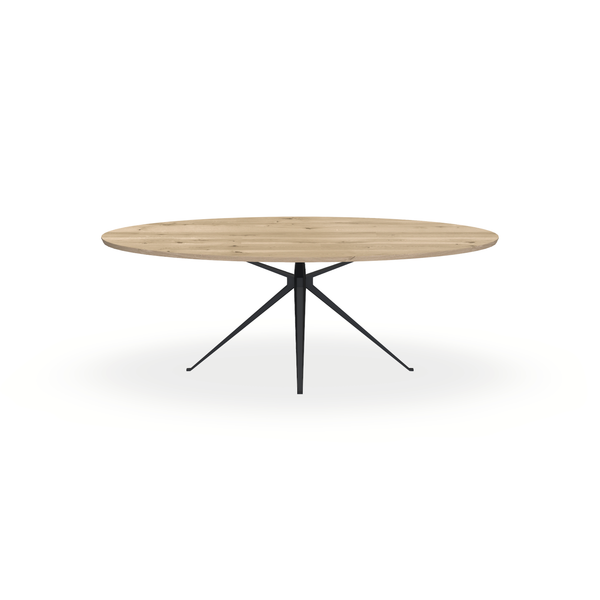 Eettafel Eiken Naturel - Ovaal - Anna Onderstel Mat Zwart - {{ product.type }} - Kas20