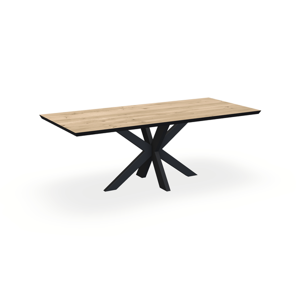 Eettafel Eiken Liqurien - Recht - Matrix Dun Onderstel Mat Zwart - {{ product.type }} - Kas20