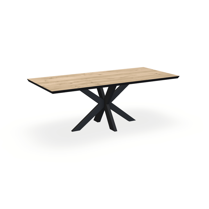 Eettafel Eiken Liqurien - Recht - Matrix Dun Onderstel Mat Zwart - {{ product.type }} - Kas20