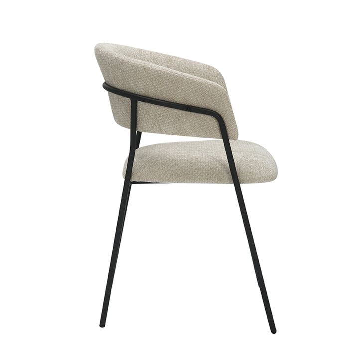 Eetkamerstoel Ombra - Naturel - Elite - Black Frame (set van 4) - {{ product.type }} - Kas20