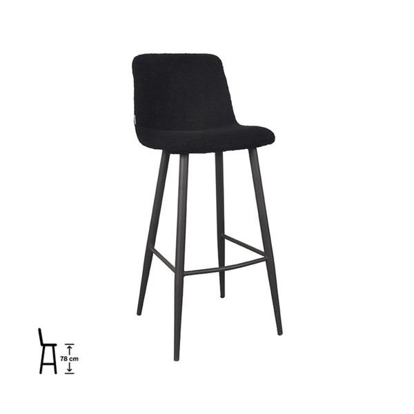 Barkruk Jacoby - Zwart - Teddy (set van 2) - {{ product.type }} - Kas20