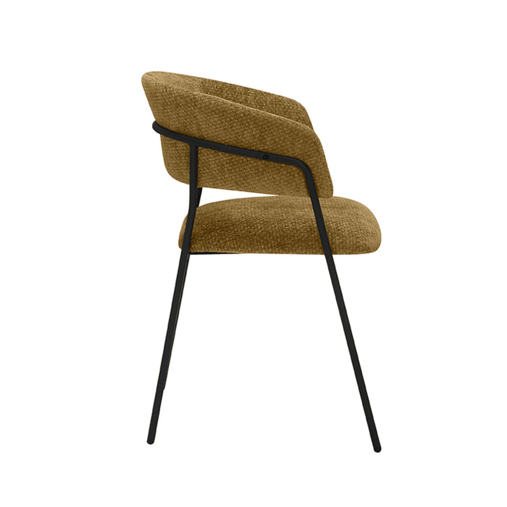 Eetkamerstoel Ombra - Mustard - Elite - Black Frame (set van 4) - {{ product.type }} - Kas20