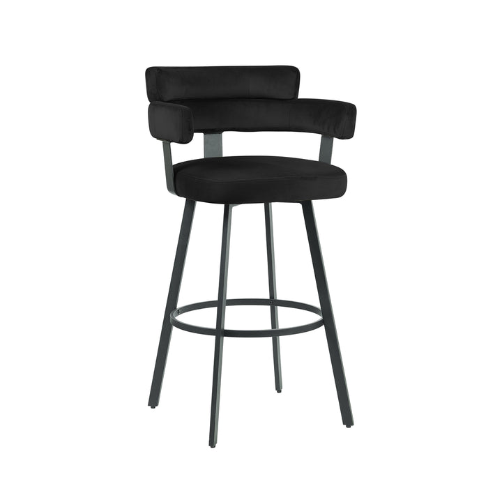 Barkruk Eleganza - Zwart - Fluweel - Zithoogte 75 (set van 2) - {{ product.type }} - Kas20