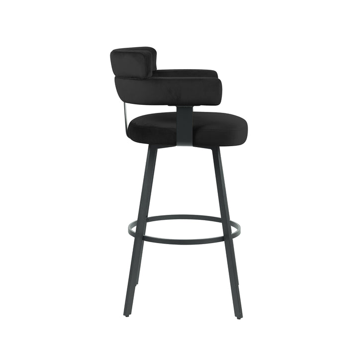 Barkruk Eleganza - Zwart - Fluweel - Zithoogte 75 (set van 2) - {{ product.type }} - Kas20