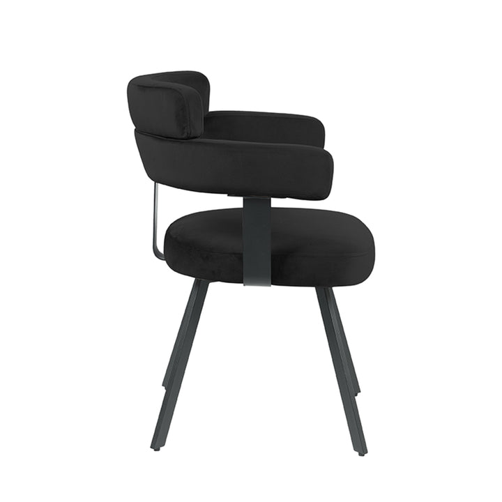 Eetkamerstoel Eleganza - Zwart - Fluweel (set van 2) - {{ product.type }} - Kas20